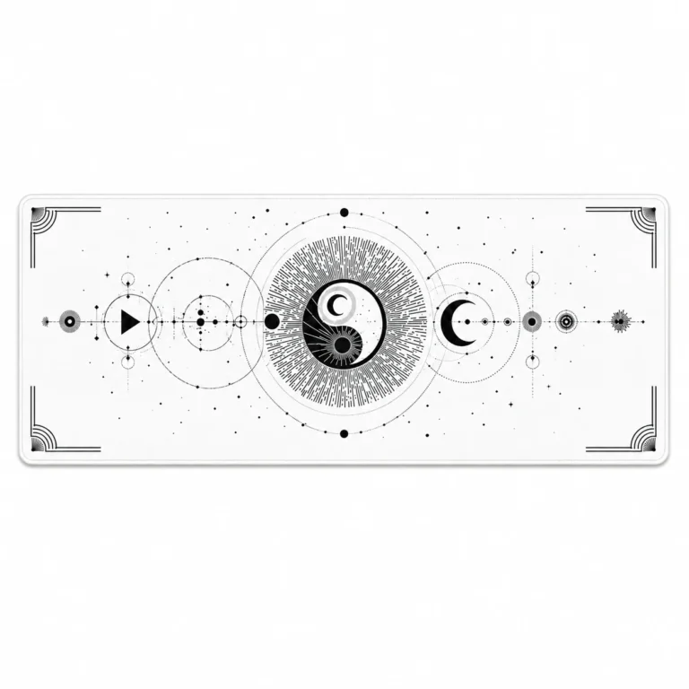 Celestial Balance White Extended Gaming Mouse Pad 900×400mm