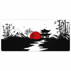 Japanese Red Sun Pagoda Extended Gaming Mouse Pad 900×400mm