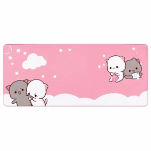 Pink Kawaii Cat Extended Gaming Mouse Pad 900×400mm