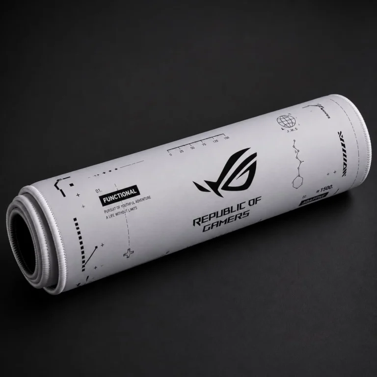 Republic of Gamers (ROG) Inspired White Extended Gaming Mouse Pad 900×400mm | Smooth Surface, Waterproof & Anti-Slip