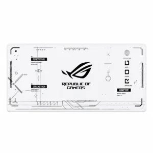 Republic of Gamers (ROG) Inspired White Extended Gaming Mouse Pad 900×400mm | Smooth Surface, Waterproof & Anti-Slip