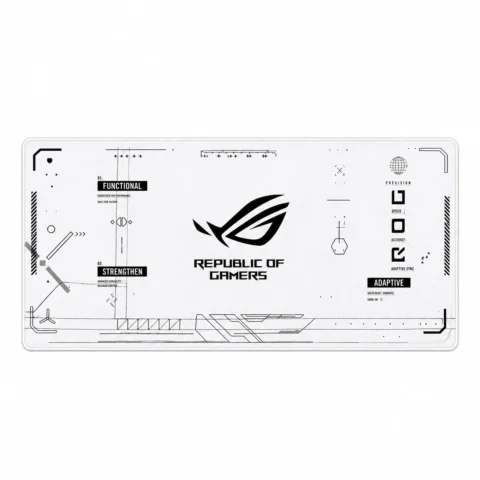 Republic of Gamers (ROG) Inspired White Extended Gaming Mouse Pad 900×400mm | Smooth Surface, Waterproof & Anti-Slip