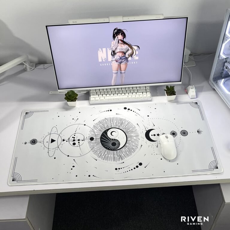 Celestial Balance White Extended Gaming Mouse Pad 900×400mm