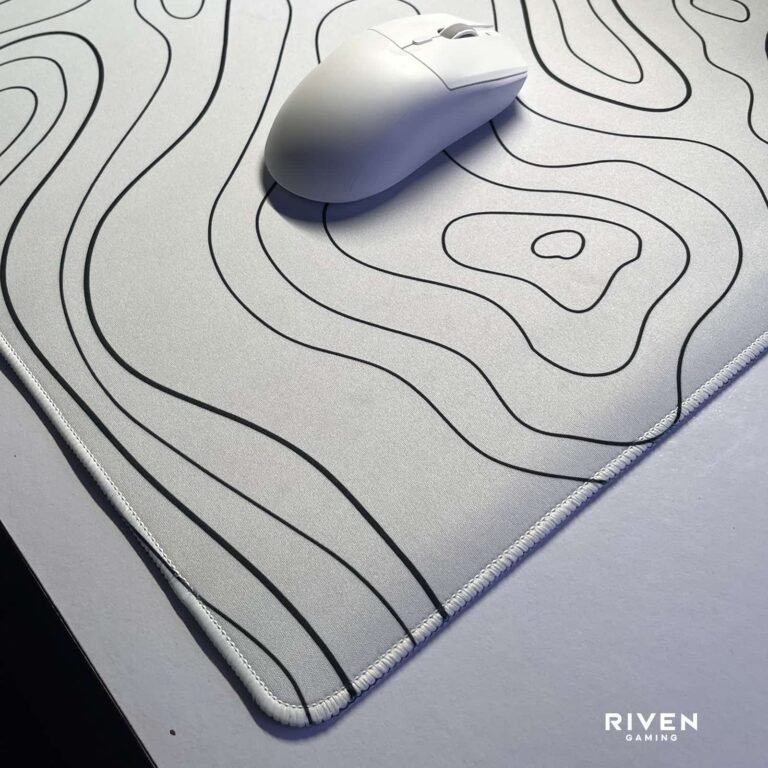 Topographic White Extended Gaming Mouse Pad 900×400mm