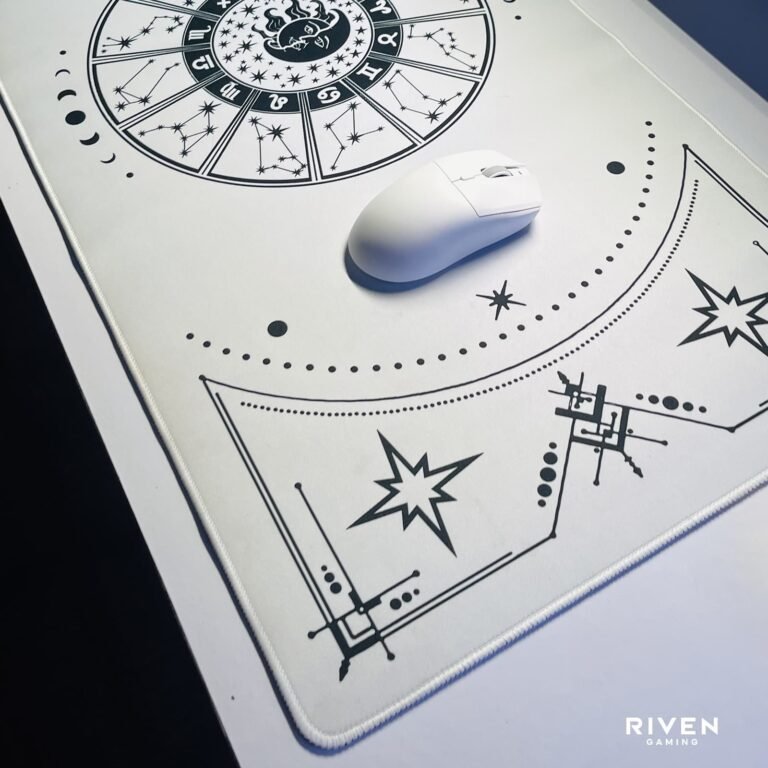 Celestial Zodiac White Extended Gaming Mouse Pad 900×400mm