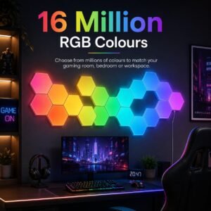 Smart Hexagon RGB LED Wall Light Panels with App & Remote Control