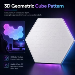 Smart Hexagon RGB LED Wall Light Panels with App & Remote Control