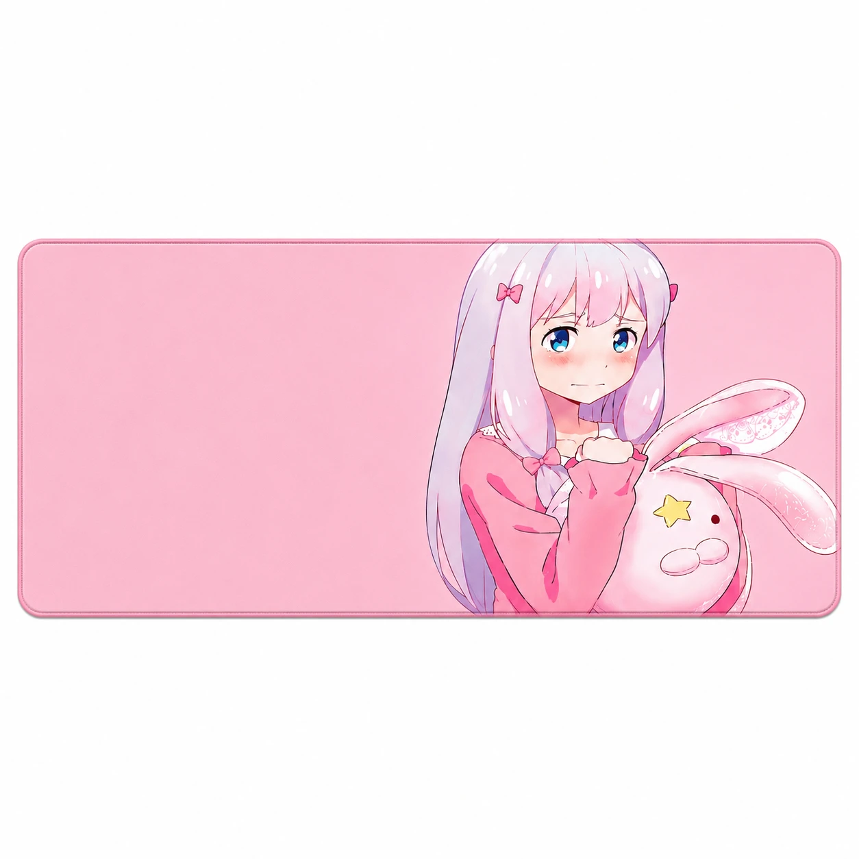 Pink Anime Bunny Gaming Mouse Pad – Extended XXL Desk Mat (900×400×3mm)