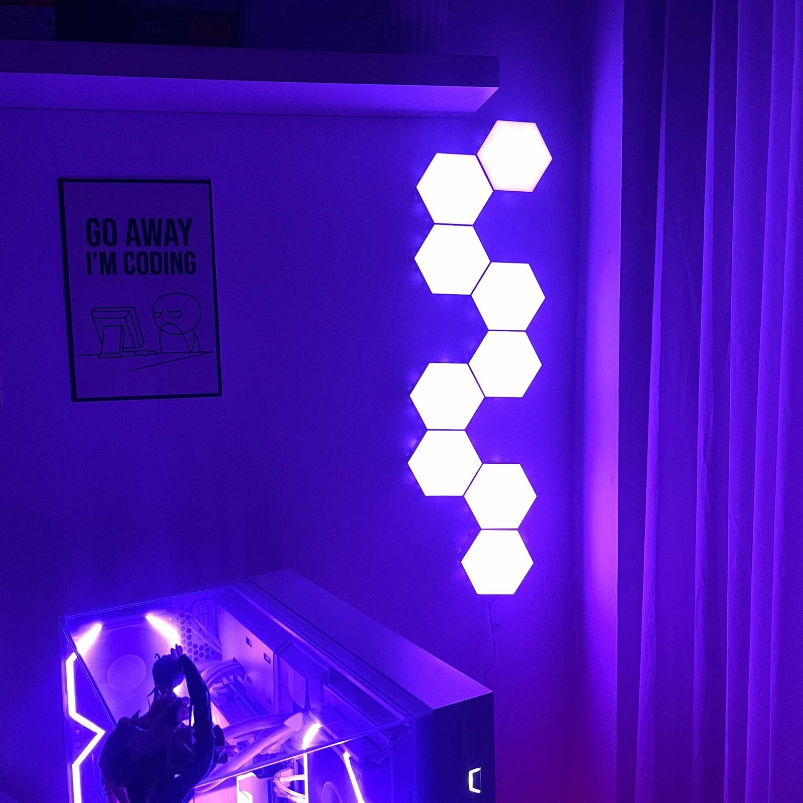 Smart Hexagon RGB LED Wall Light Panels with App & Remote Control