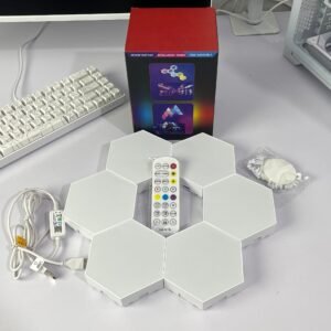 Smart Hexagon RGB LED Wall Light Panels with App & Remote Control