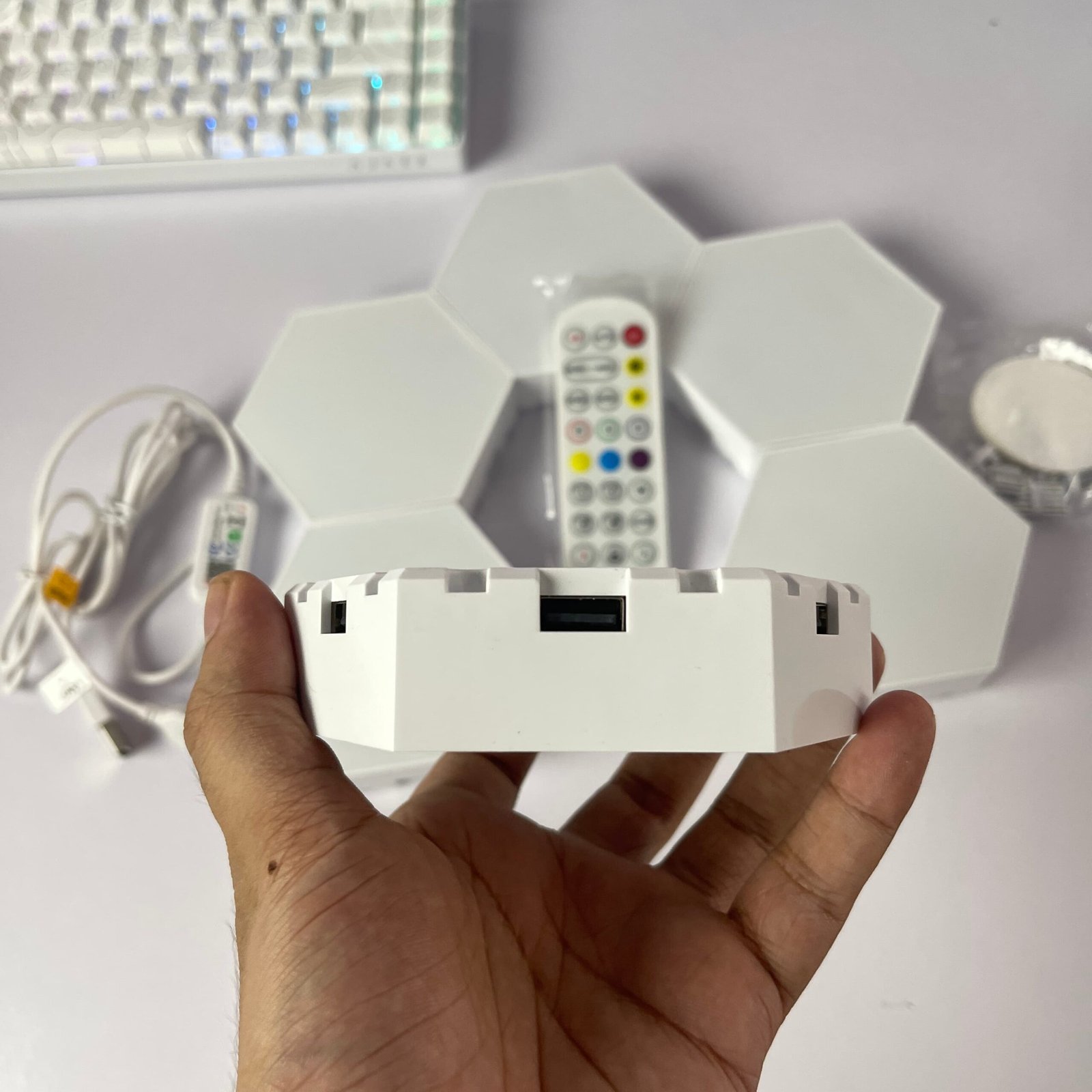 Smart Hexagon RGB LED Wall Light Panels with App & Remote Control